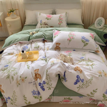 sábana de la sábana nórdica cubierta de la almohada del cama